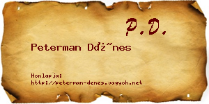 Peterman Dénes névjegykártya